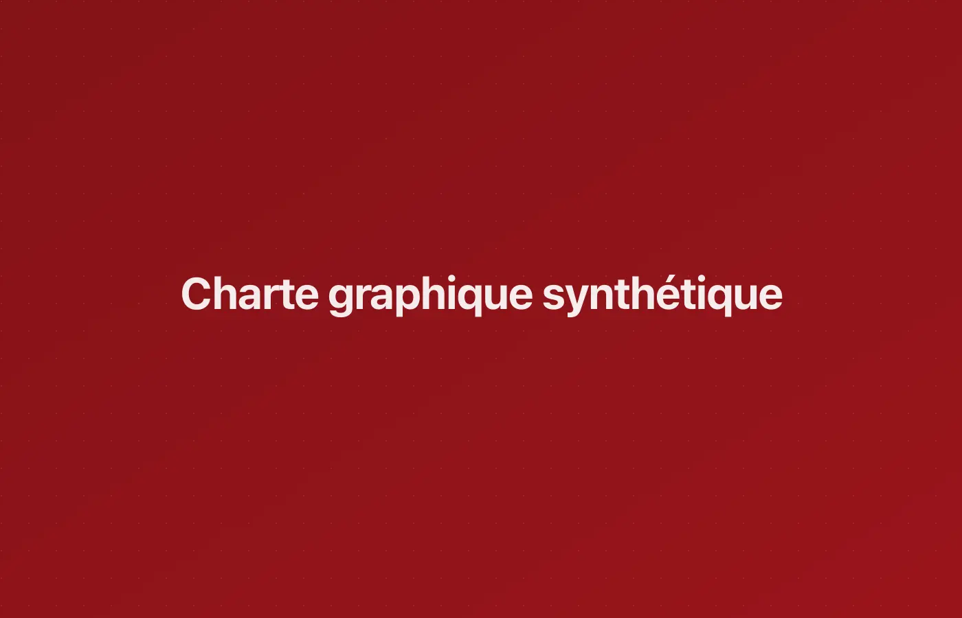 Charte graphique synthétique